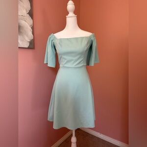 Asos Aqua coquette fit and flare babydoll mini dress with bow and open back 6